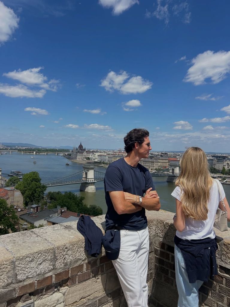 Daniela Figo y su novio el fin de semana en Budapest para la final de la Champions.