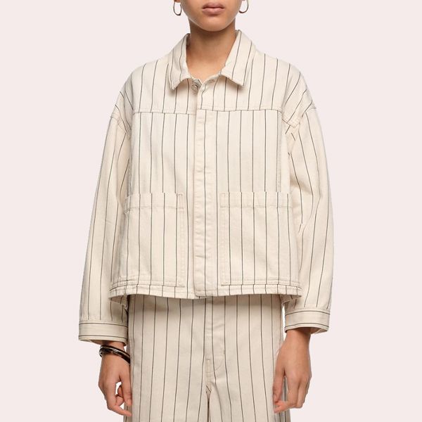 Cazadora vaquera de mujer línea A denim rayas Bimba y Lola