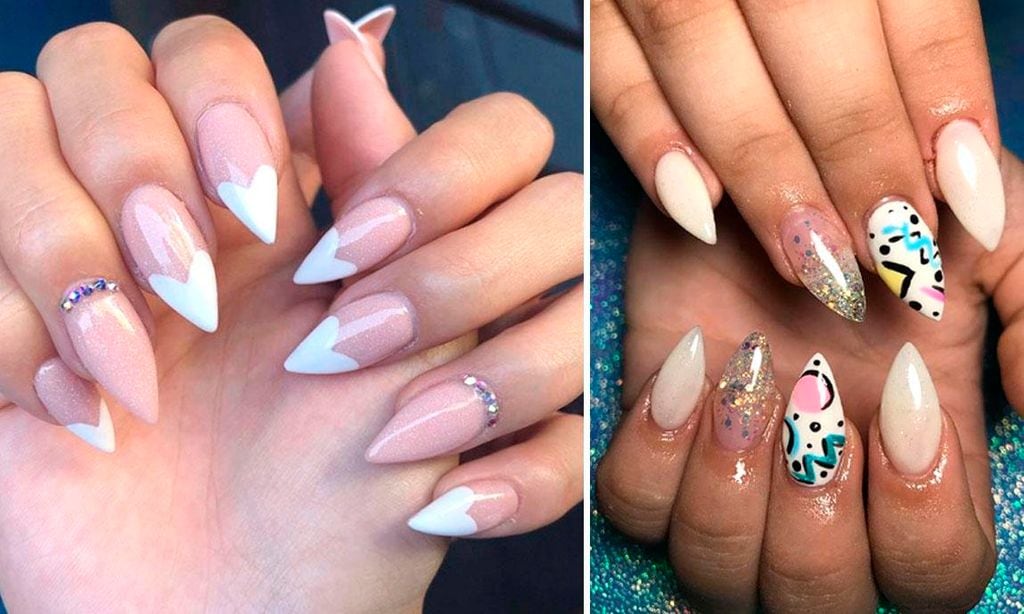 si quieres un estilo parecido al stilleto pero menos atrevido la manicure mountain peak nails pude interesarte