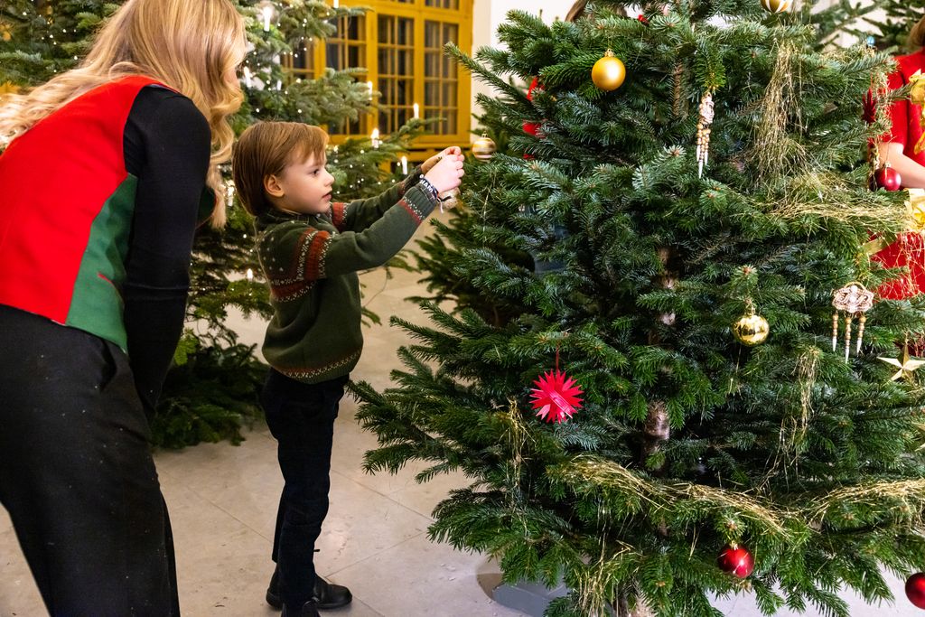 LA REINA SILVIA DE SUECIA DECORA ARBOL DE NAVIDAD JUNTO A SUS NIETOS