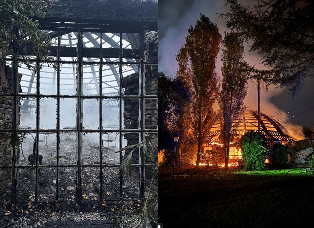 La icónica cúpula del espacio se ha visto devorada por las llamas.