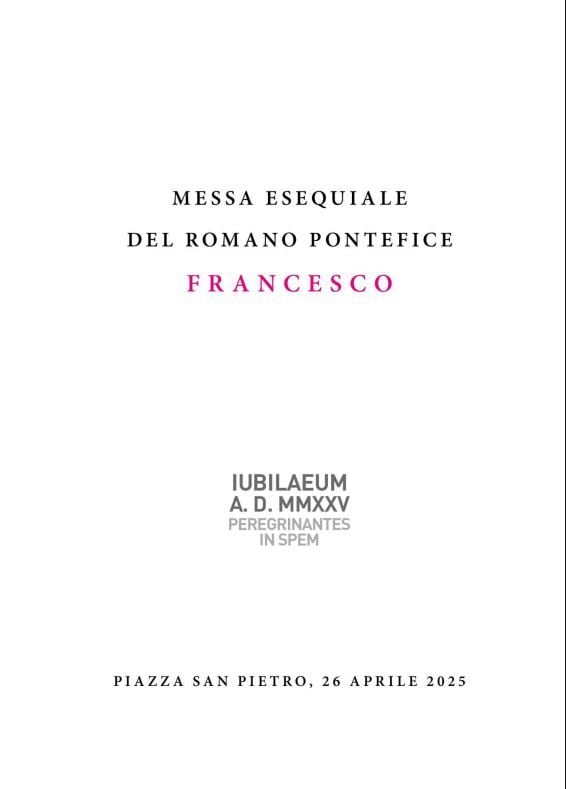 Folleto de la misa del funeral del Papa 