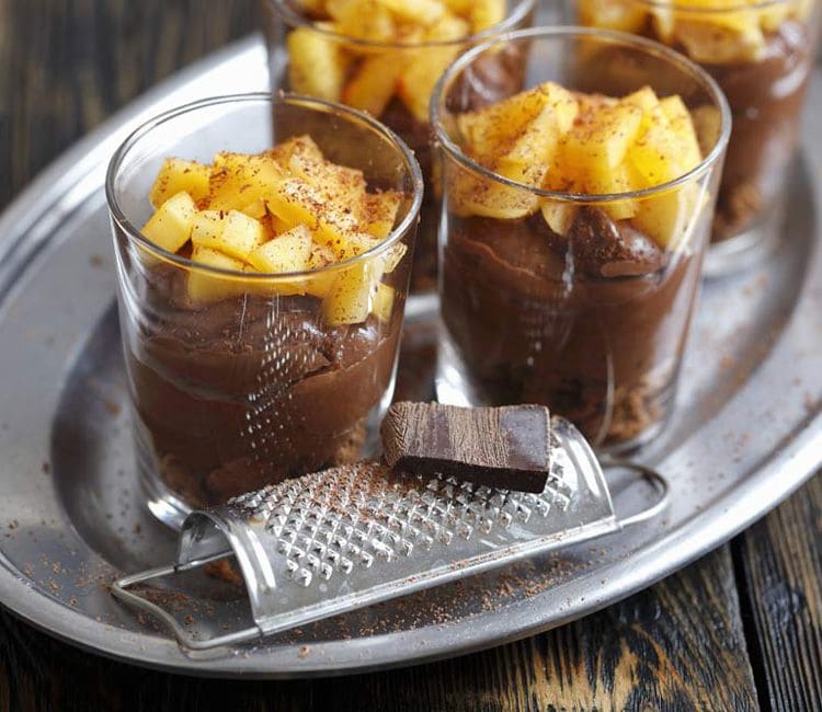 Natillas de chocolate y caqui