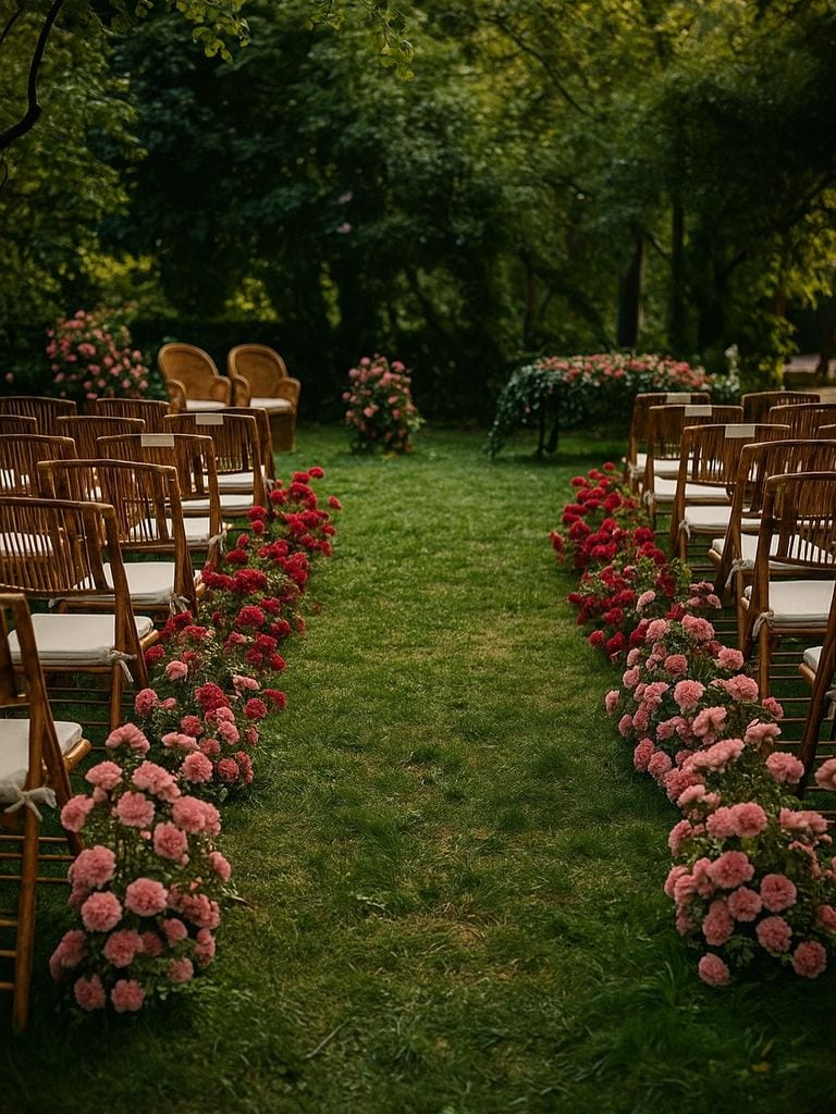 Decoración de bodas con claveles ceremonia