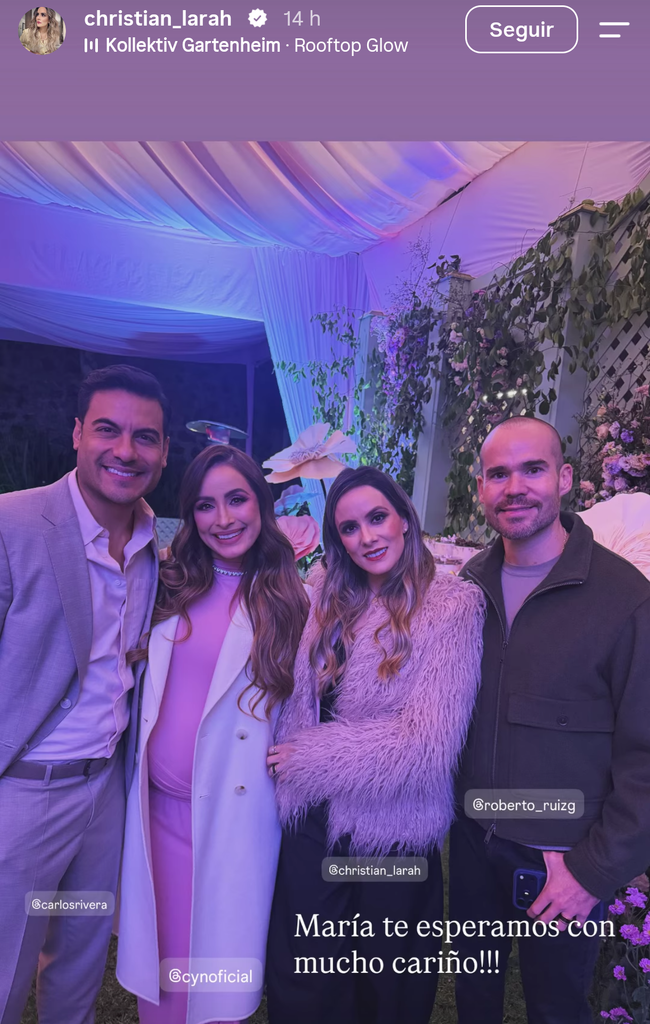Carlos y Cynthia con los periodistas Christian Lara y Roberto Ruiz.