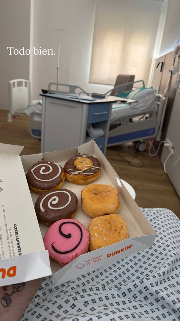 La foto publicada por Diego desde el hospital con el mensaje "Todo bien."