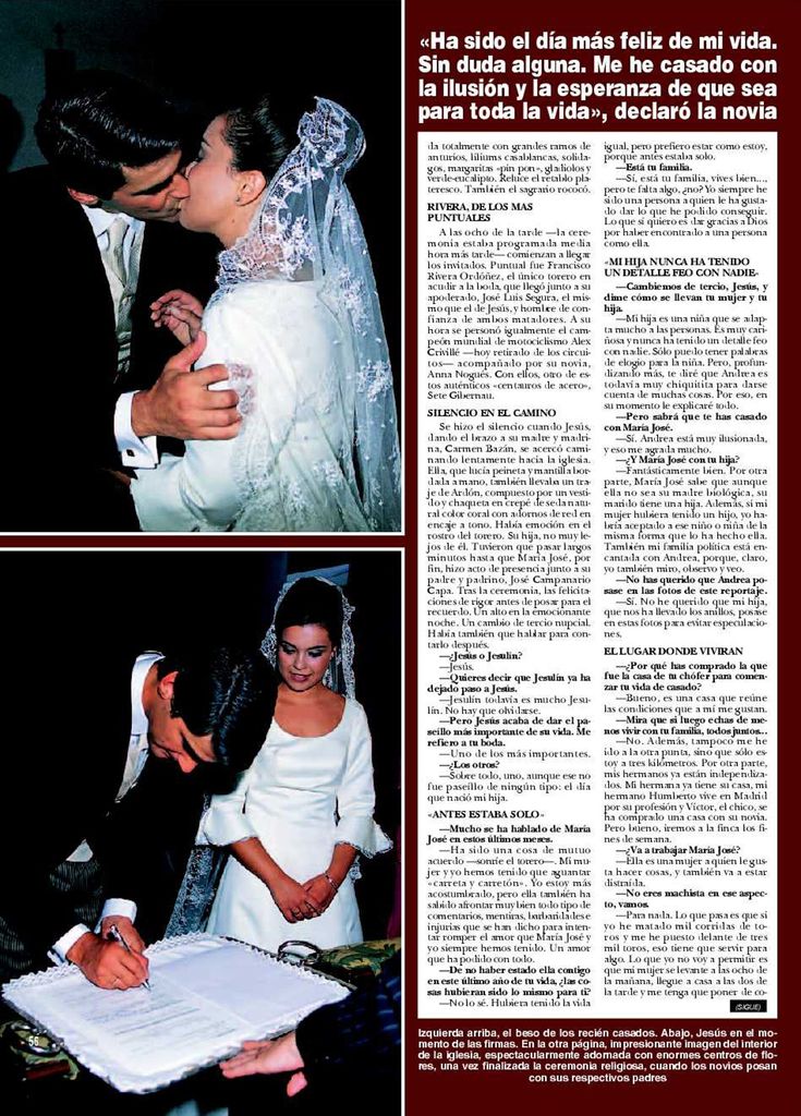 Boda Jesulín de Ubrique y María José Campanario 2002 ¡HOLA!