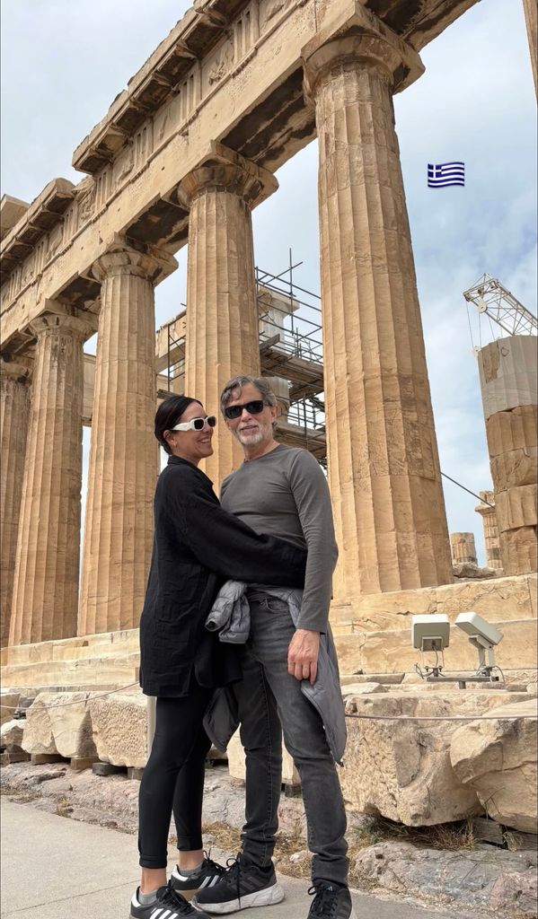 La pareja visitó el Partenón en la Acrópolis.
