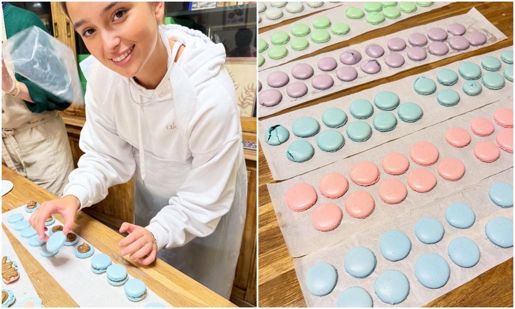 Arabella Rose aprendió a hacer macarons.