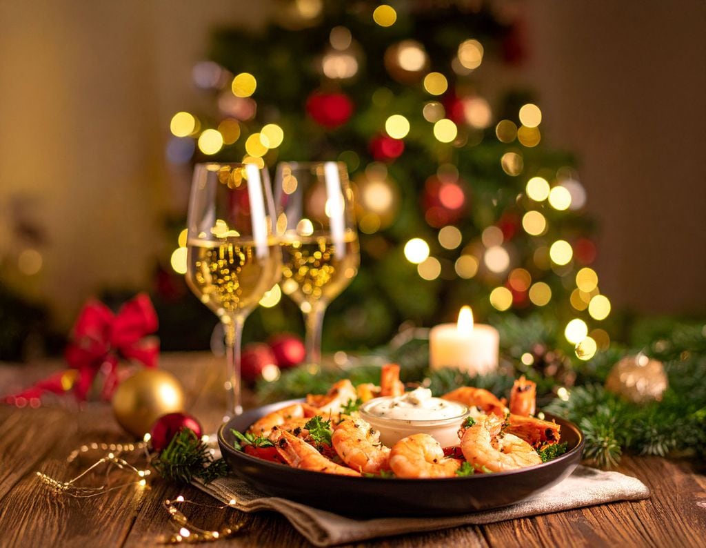 Langostinos, uno de los productos más comunes en las mesas de Navidad.