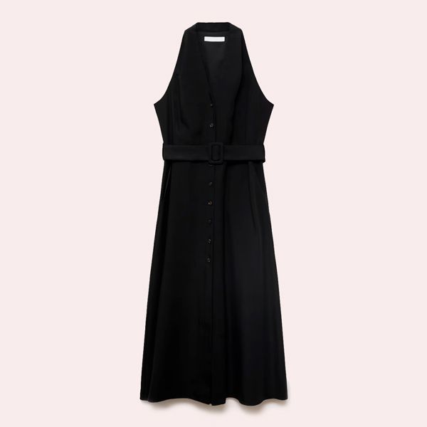 Vestido negro lyocell mango
