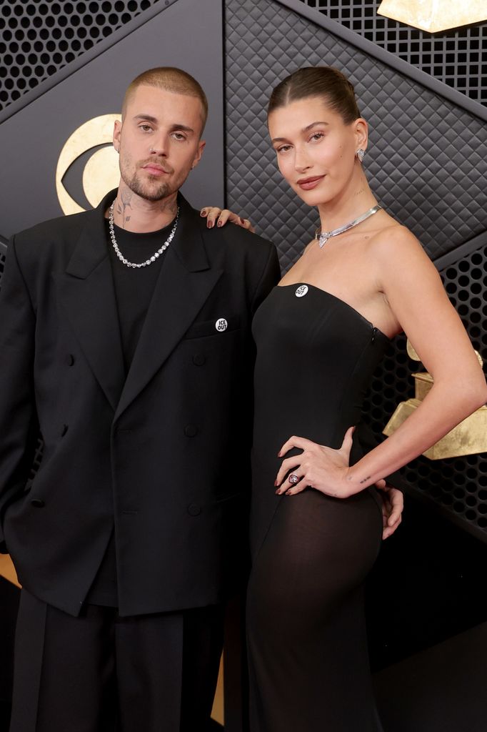 Justin Bieber y Hailey Bieber en los Grammy 2026.