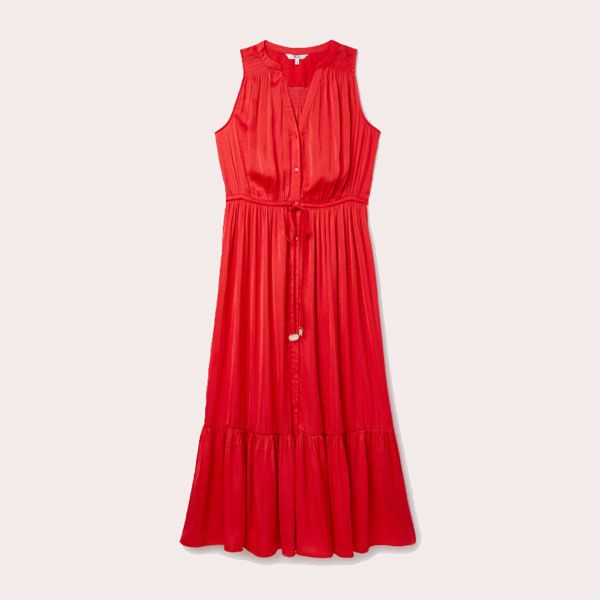 vestido plisado volantes