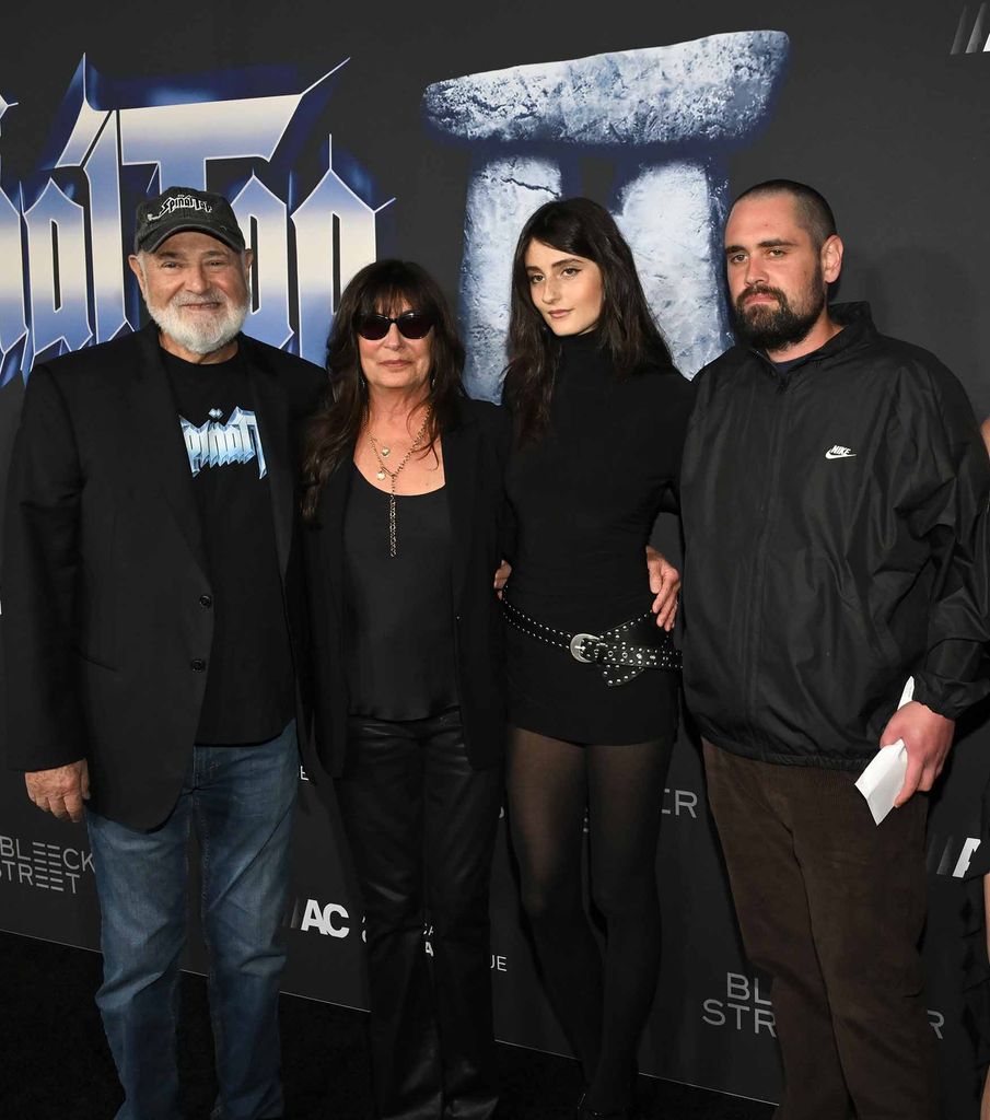 Rob Reiner, Michele Singer, Romy Reiner y Nick Reiner en una premier en Los Angeles en septiembre de 2025.