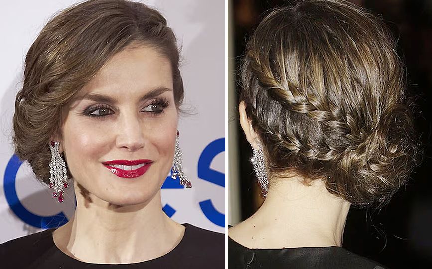 En febrero de 2017, la reina Letizia sorprendió con este peinado trenzado tan original