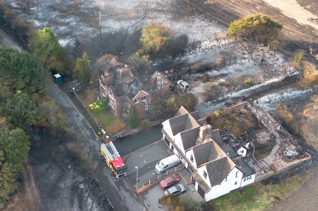 Una imagen del incendio en West Midlands