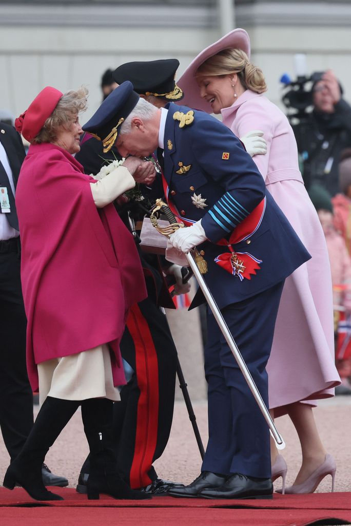 Encuentro entre los reyes de Bélgica y los reyes de Noruega con motivo de la visita de Estado a Oslo de Felipe y Matilde de los belgas