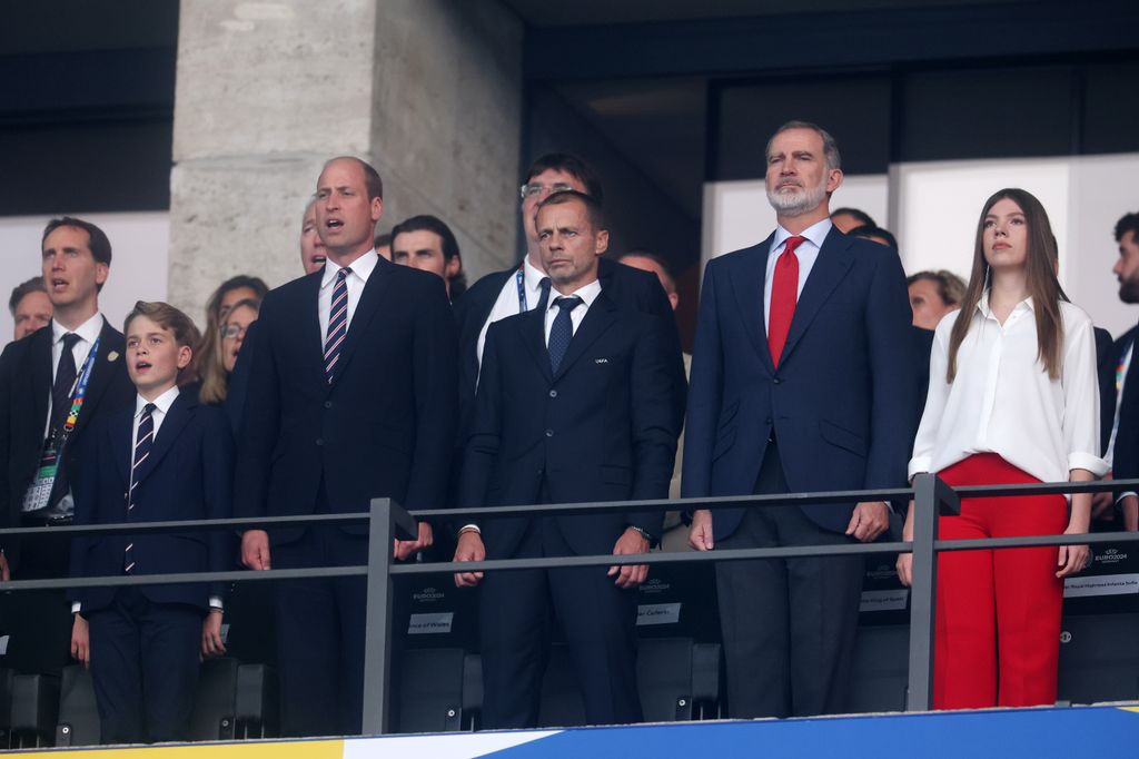 El príncipe Guillermo y su hijo coincidieron en el palco con el rey Felipe y la infanta Sofía en la final de la Eurocopa masculina 2024