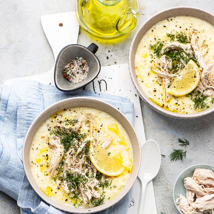 Sopa griega Avgolemono.