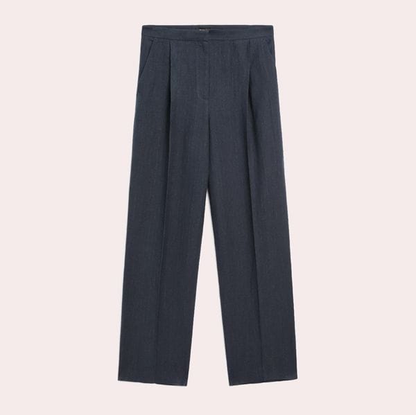 Pantalón raya diplomática mezcla lino