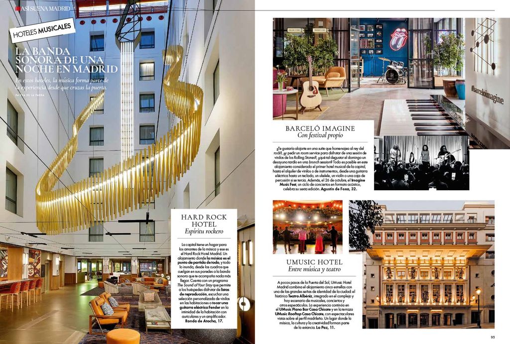 Hoteles musicales en Madrid