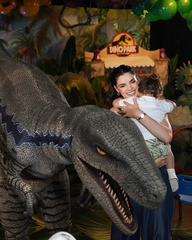 En la fiesta también hubo algunos animatronicos de dinosaurios