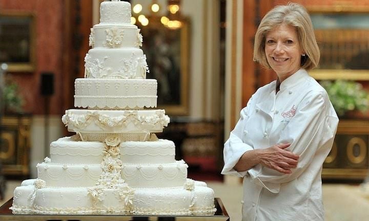 Pastel de bodas de Kate Middleton y el príncipe William, hecho por Fiona Cairns