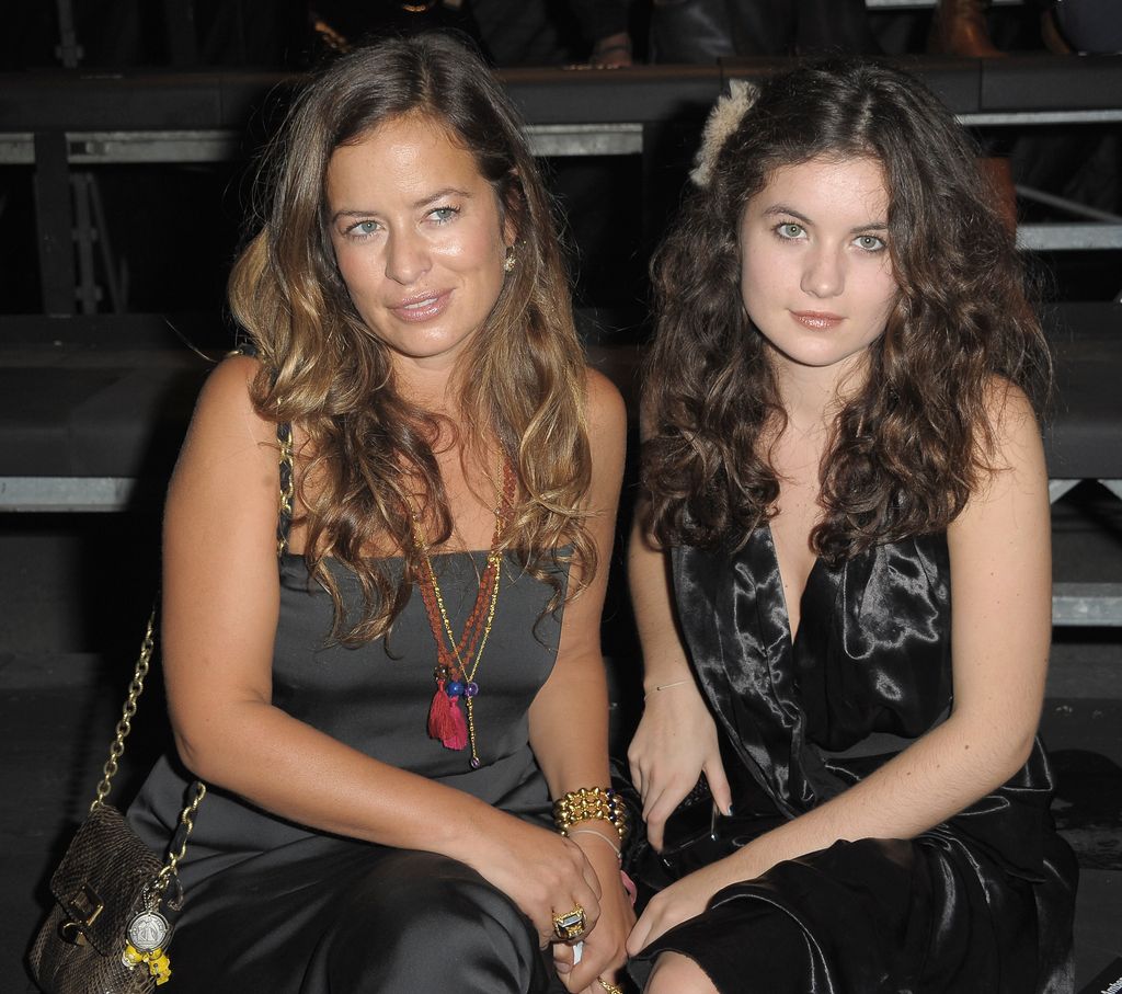 Jade Jagger con su hija, Assisi 