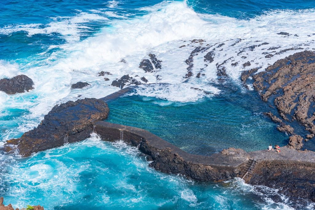 Piscinas naturales en el Pozo de las Calcosas, isla de El Hierro, Islas Canarias
