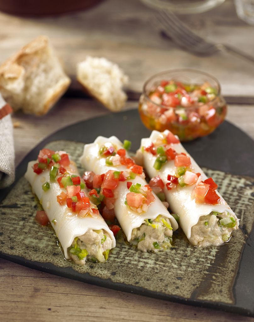Canelones de atún. 