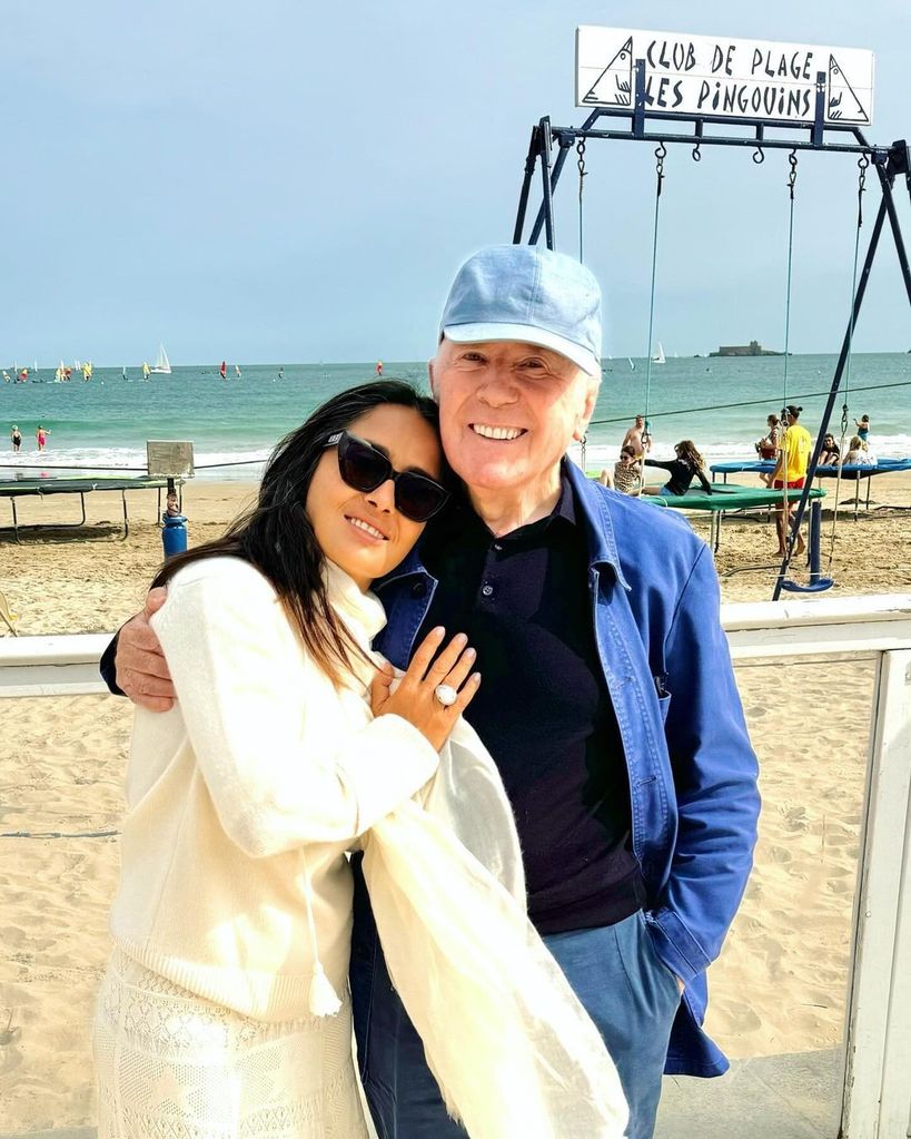 Salma Hayek y su suegro