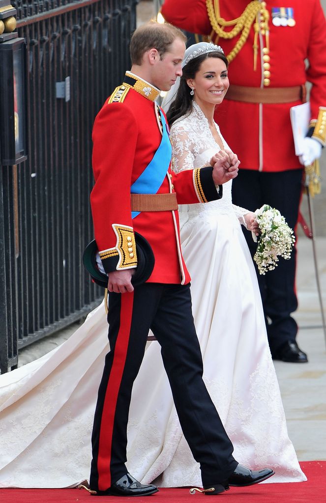 Kate Middleton y el príncipe Guillermo el día de su boda en 2011