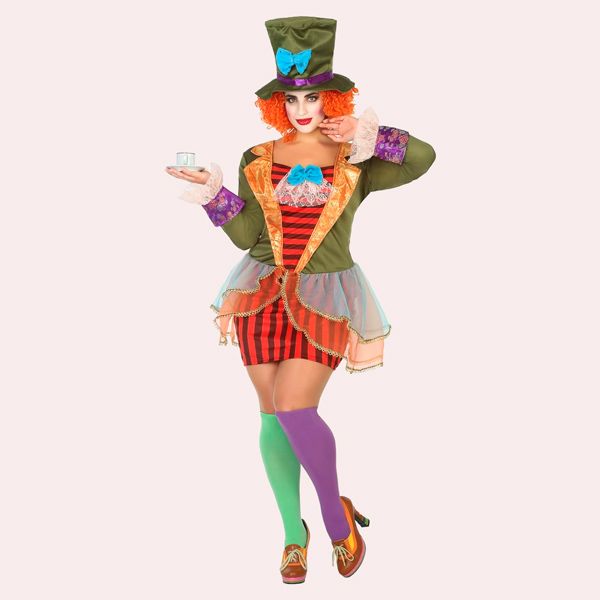 Atosa - Disfraz de sombrerero loco para mujer