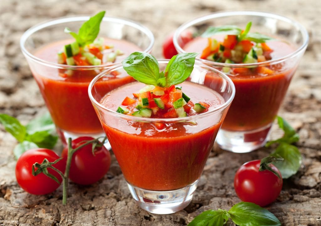 Vasos de gazpacho