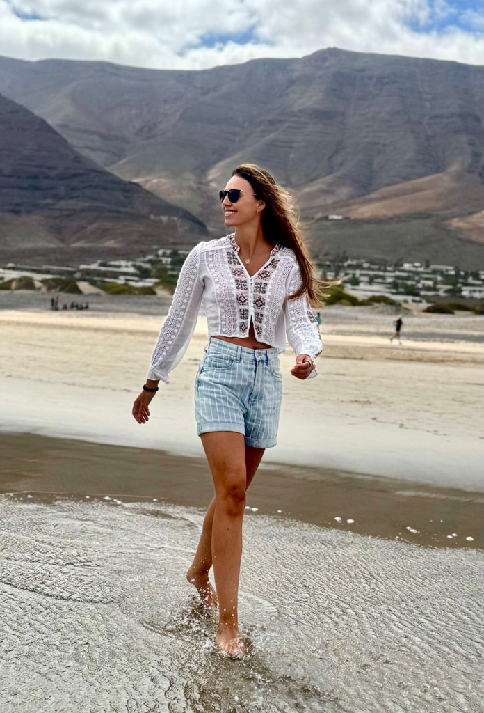 Helen Lindes en sus vacaciones familiares en Lanzarote