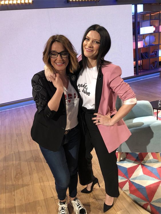 Laura Pausini y Toñi Moreno en Mediaset