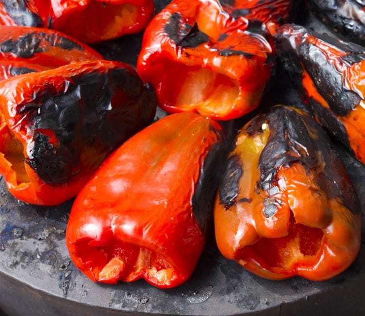 Pimientos recién asados