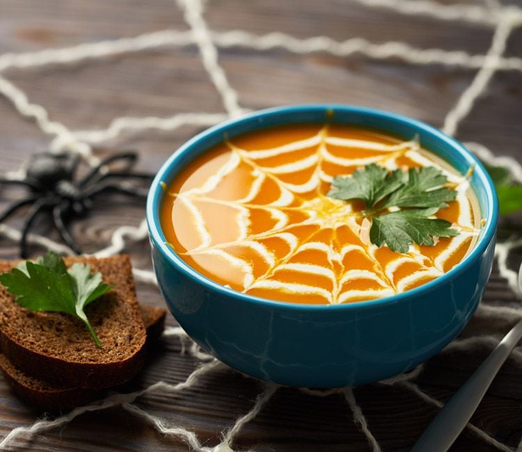Puré de calabaza con crema de ajo