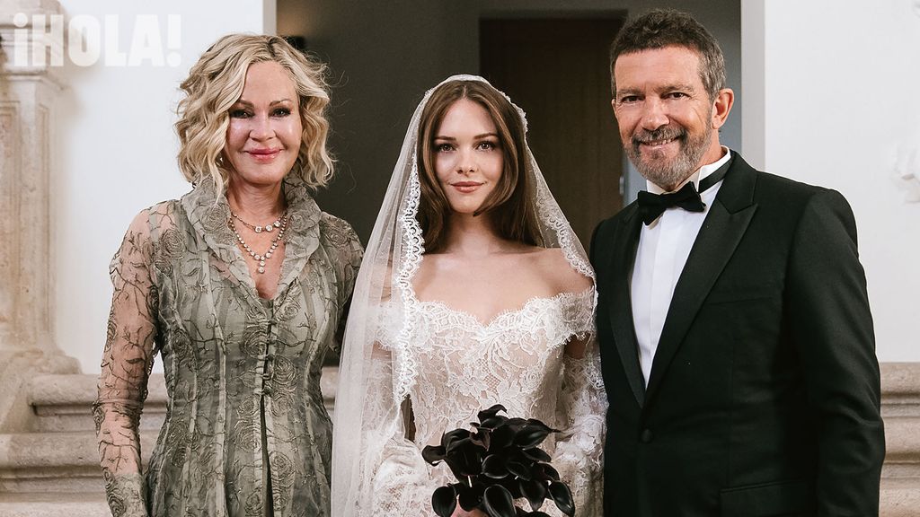 Stella Banderas con Antonio y Melanie