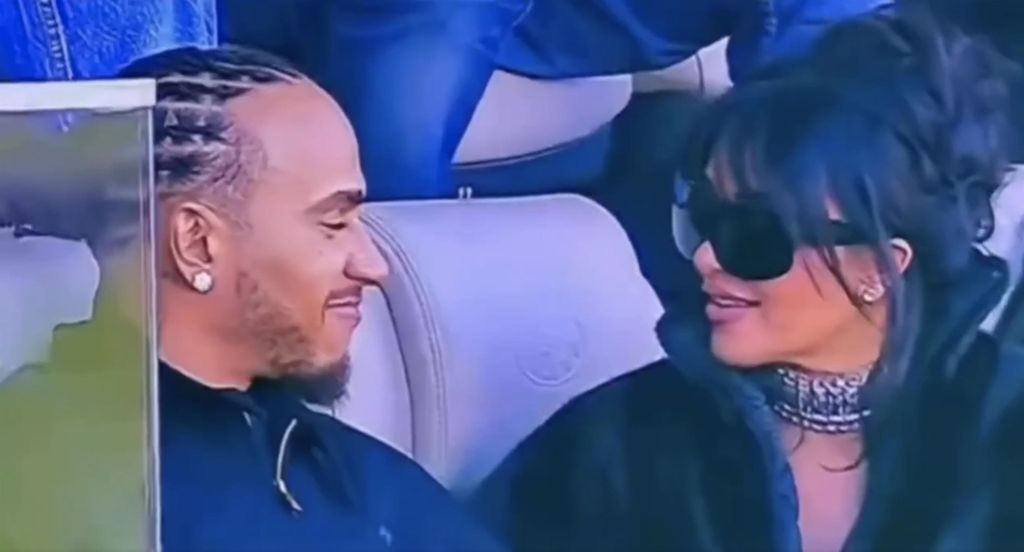 Lewis Hamilton y Kim Kardashian, el pasado 8 de febrero en la Super Bowl