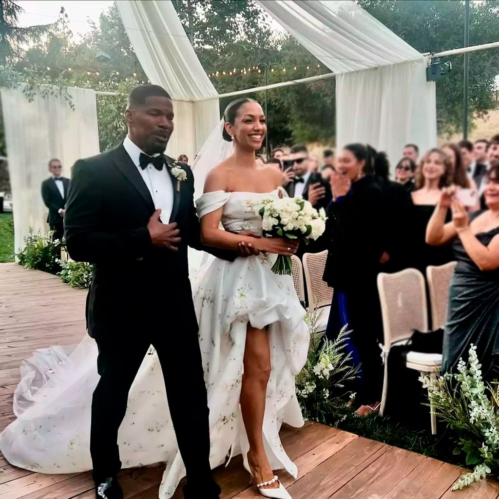 Jamie Foxx con su hija Corinne, el día de su boda con Joe Hooten, septiembre 2024