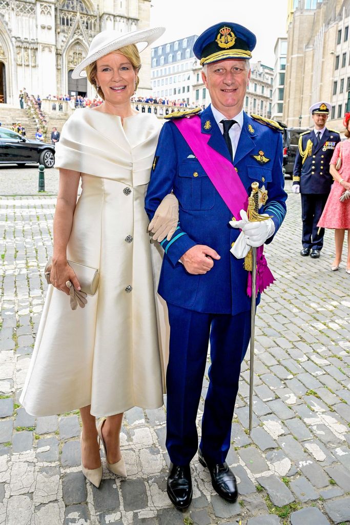 Matilde de Bélgica con look perla