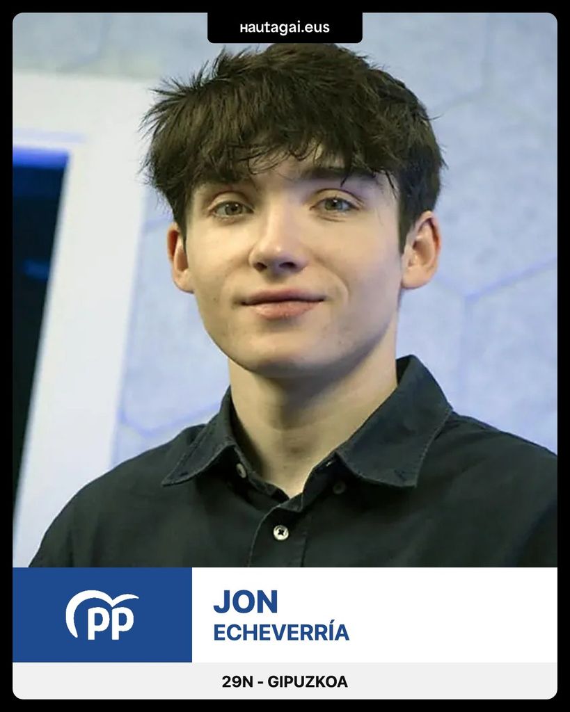 Jon Echeverría, en la imagen promocional del Partido Popular