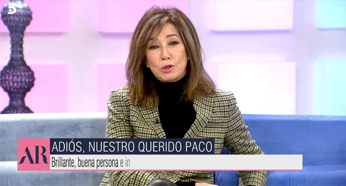 Ana Rosa Quintana, impactada por el fallecimiento 'repentino' del reportero Paco Blanco