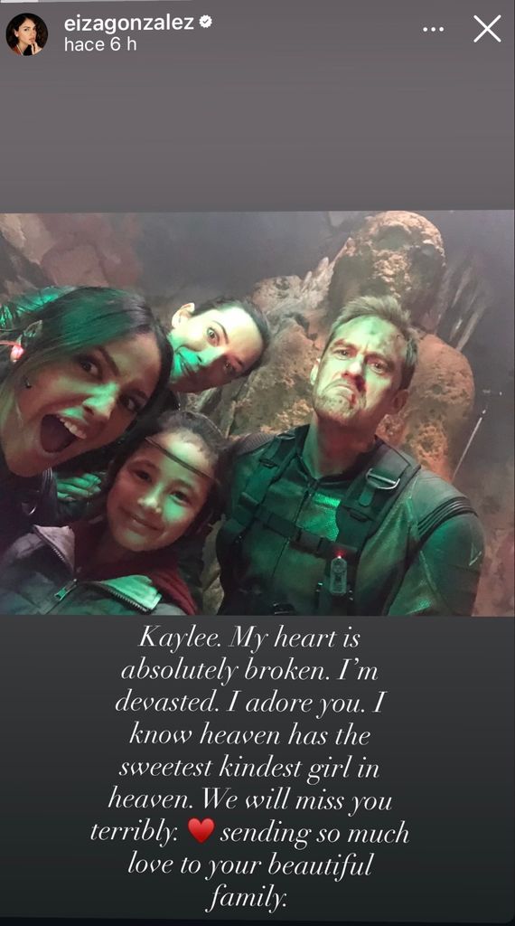 Eiza González con algunos de sus compañeros en 'Godzilla vs. Kong' y sus palabras de despedida a Kaylee Hottle.