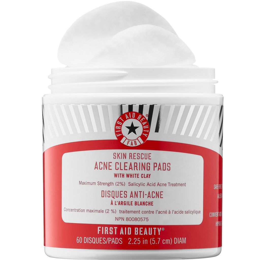 skin rescue acne clearing pads with white clay de first aid beauty
