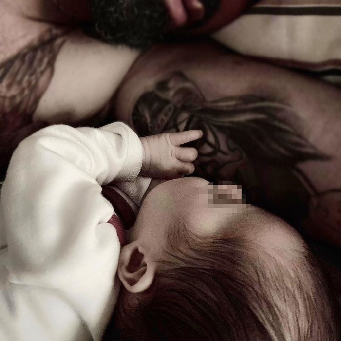 René Ramos con su hijo