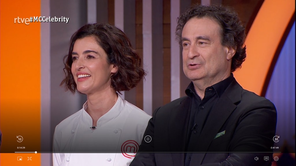 Primer plano de Blanca Romero y Pepe Rodríguez en MasterChef Celebrity 9