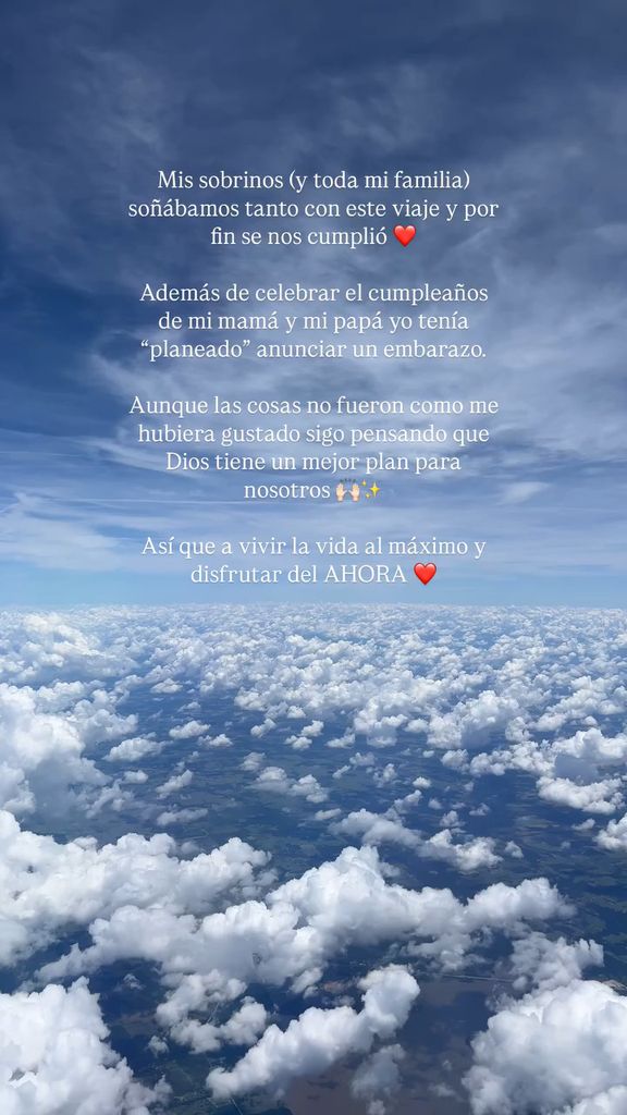 Karina Banda compartió una reflexión desde los aires