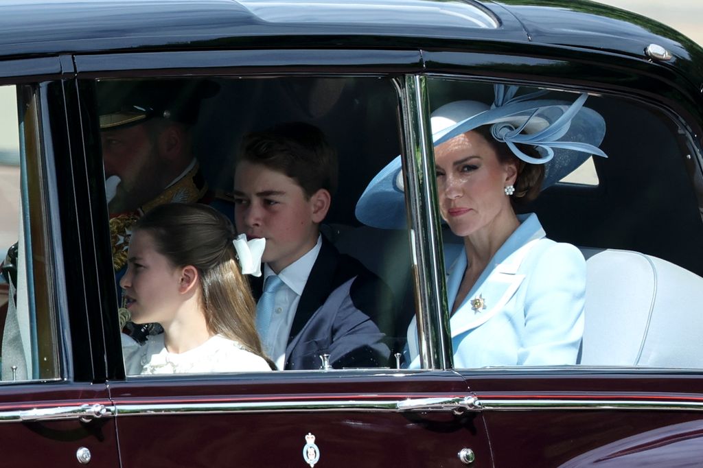 La princesa de Gales con sus hijos llega al Trooping the Colour 2026